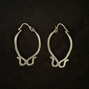 Sterling Silver Artisan Hoop Earrings